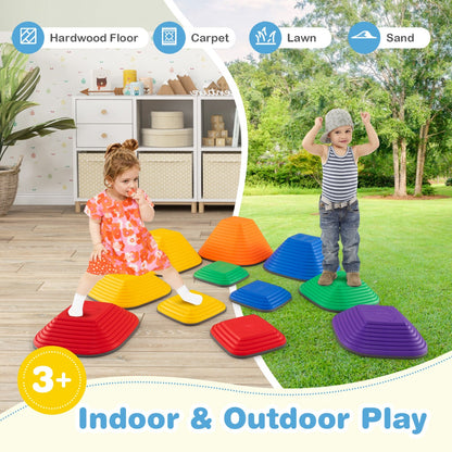 11-Piece Multicolour Kids Stepping Stones Set with Non-Slip Design