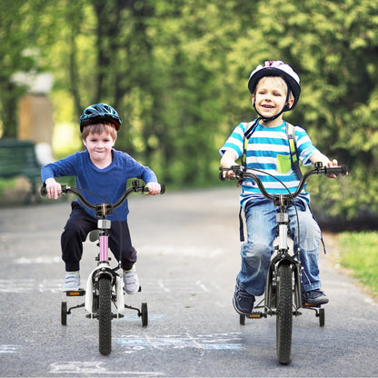 12-18 Inch Kids Bike Adjustable with Removable Training Wheels for Aged 3-8-Purple-12 inches