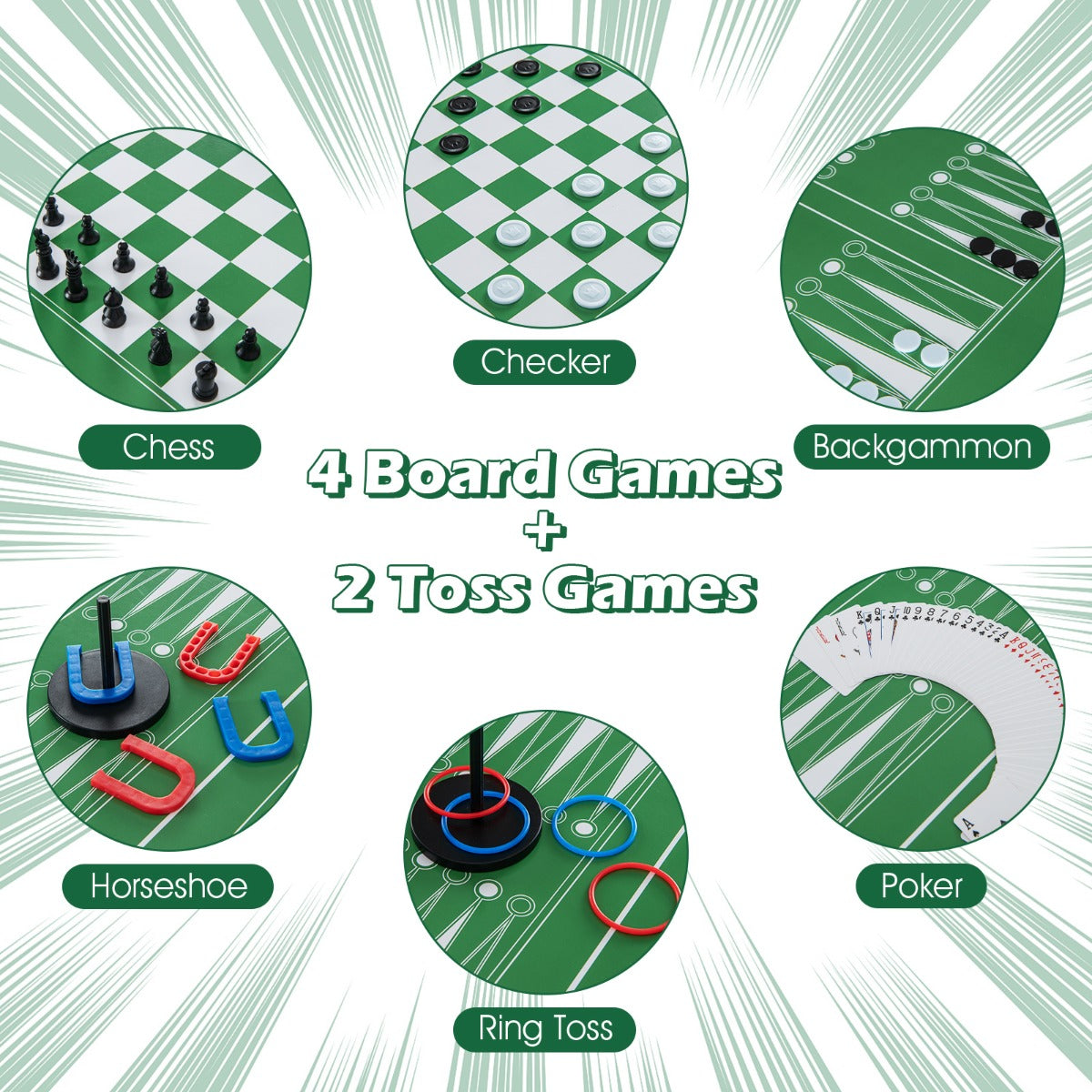 12-in-1 Multi-Game Table Set with Foosball, Billiards & More for Home or Bar