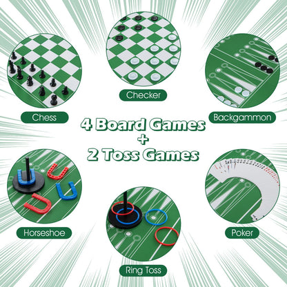 12-in-1 Multi-Game Table Set with Foosball, Billiards & More for Home or Bar