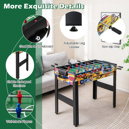 12-in-1 Multi-Game Table Set with Foosball, Billiards & More for Home or Bar