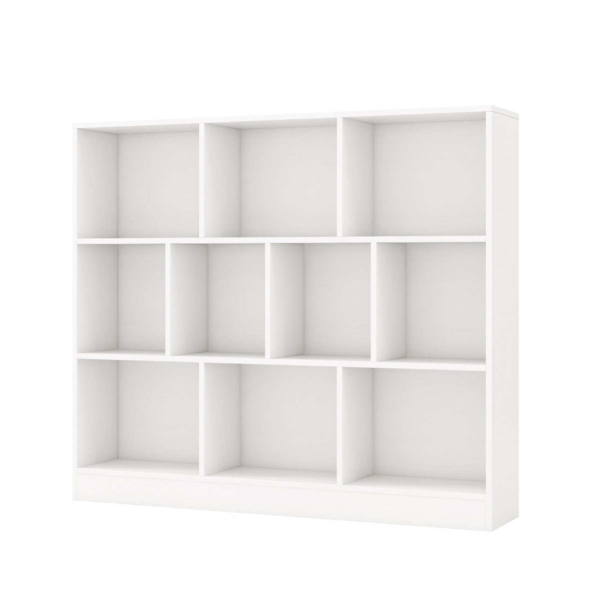 10-Cube Freestanding Bookshelf with Anti-Tipping Kits, 120 cm - White