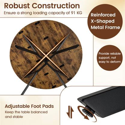 120cm Folding Dining Table with Drop Leaves-Coffee