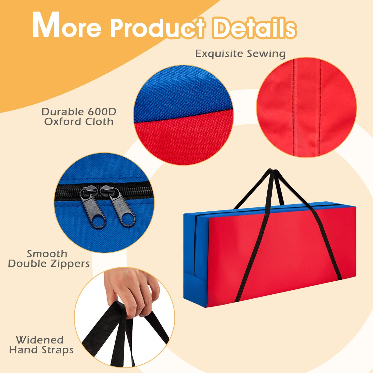 120cm Oversized Storage Bag for 4-to-Score Giant Game Set(Game Set Not Included)