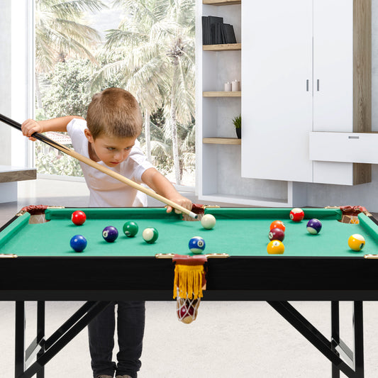 122 CM Folding Billiard Table Set with Accessories-Green
