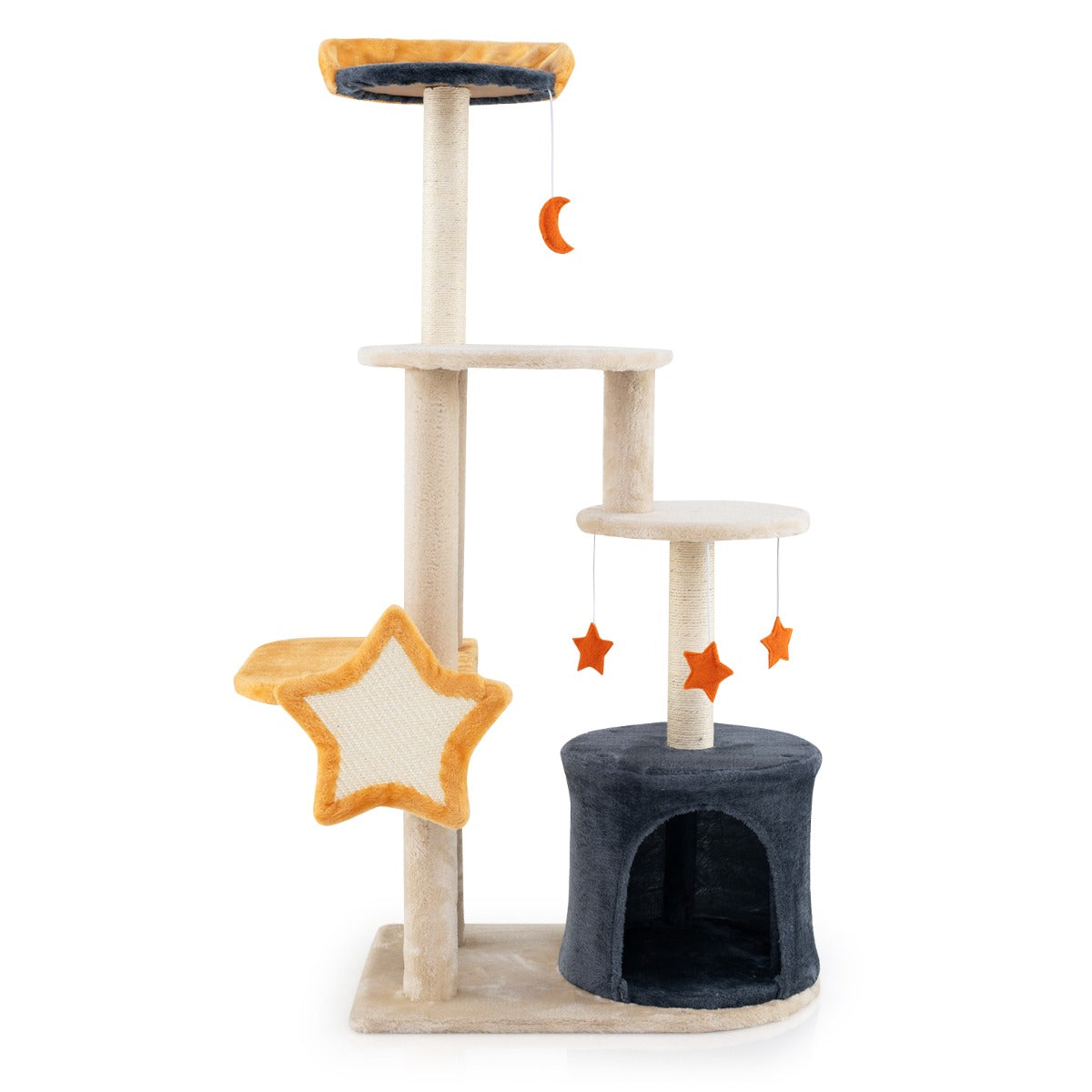 128cm Multi-Level Cat Tree with Condo, Perch, and Toys for Indoor Cats