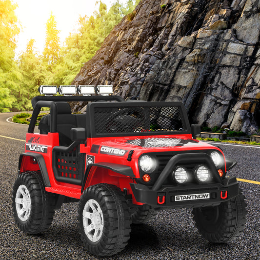 12V Electric Ride-On Car with Parental Remote Control for Ages 3+-Red