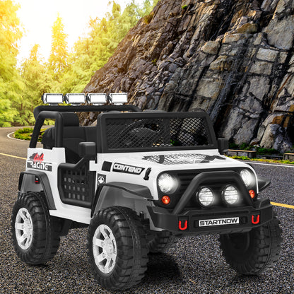 12V Electric Ride-On Car with Parental Remote Control for Ages 3+-White