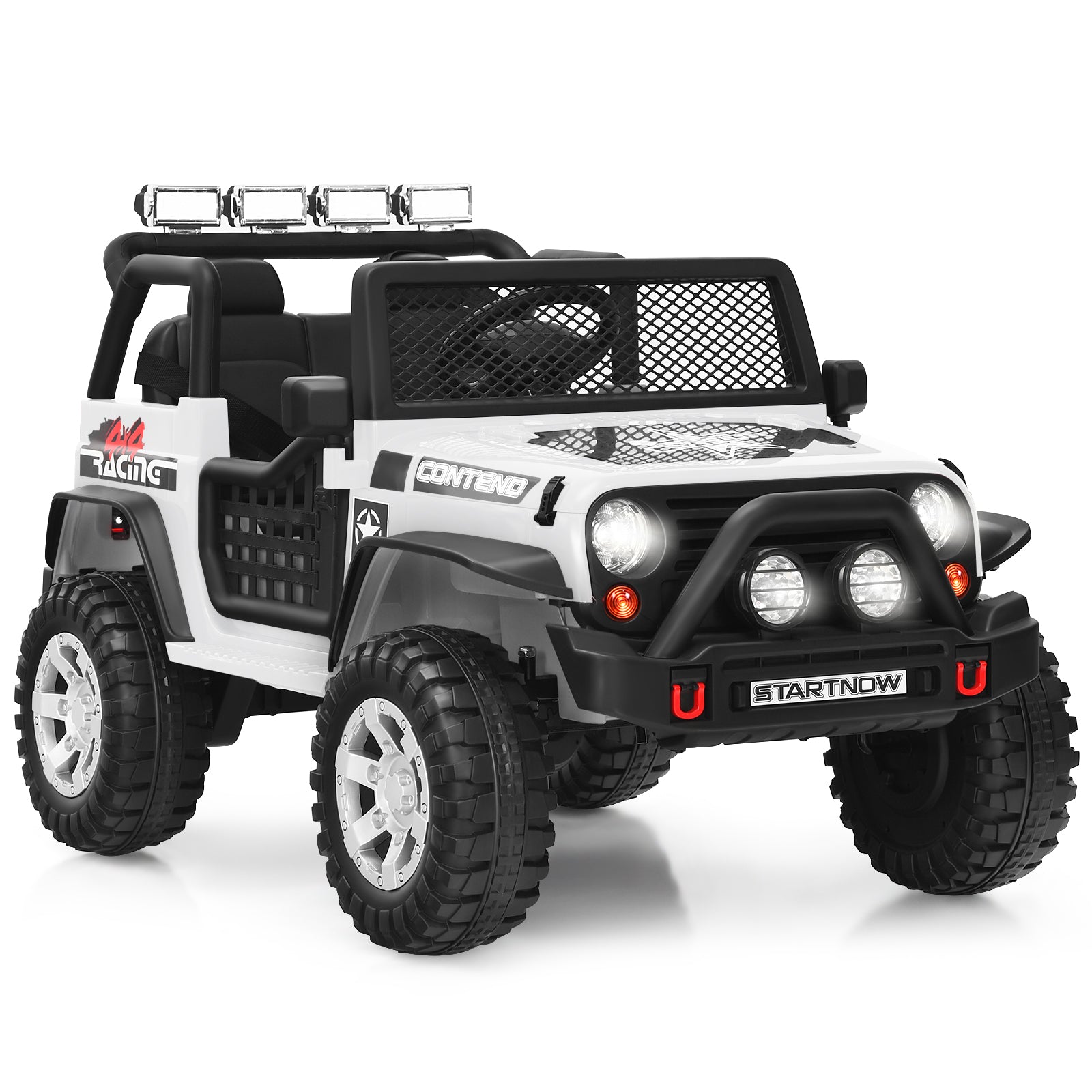 12V Electric Ride-On Car with Parental Remote Control for Ages 3+-White