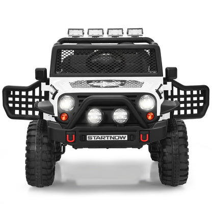 12V Electric Ride-On Car with Parental Remote Control for Ages 3+-White