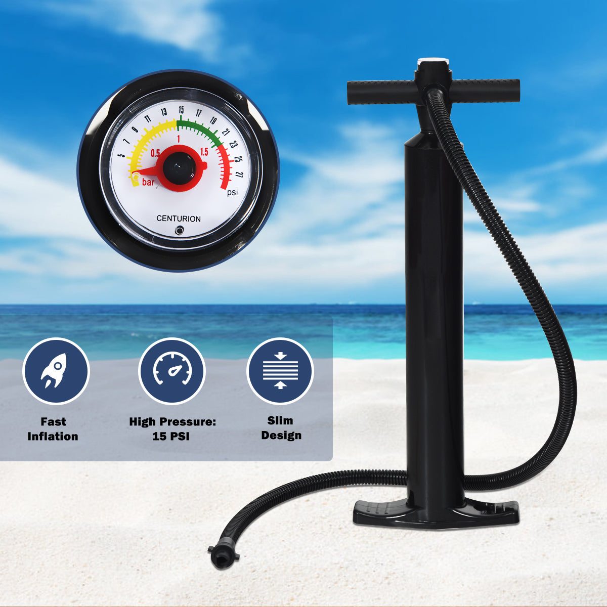 Safety ankle leash and secure ring help provide added control during fishing, surfing, and exercise
