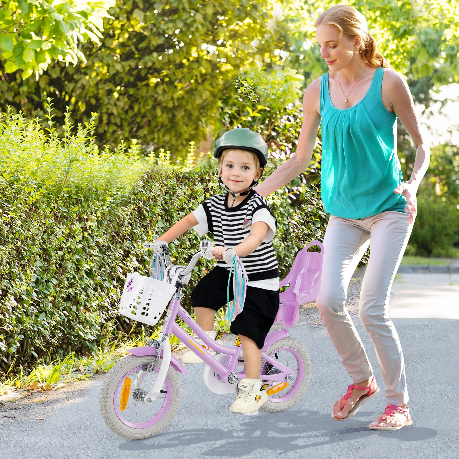 12 Inch Kids Bike for Kids Aged 3-4 Years Old Children Training Bicycle-Purple
