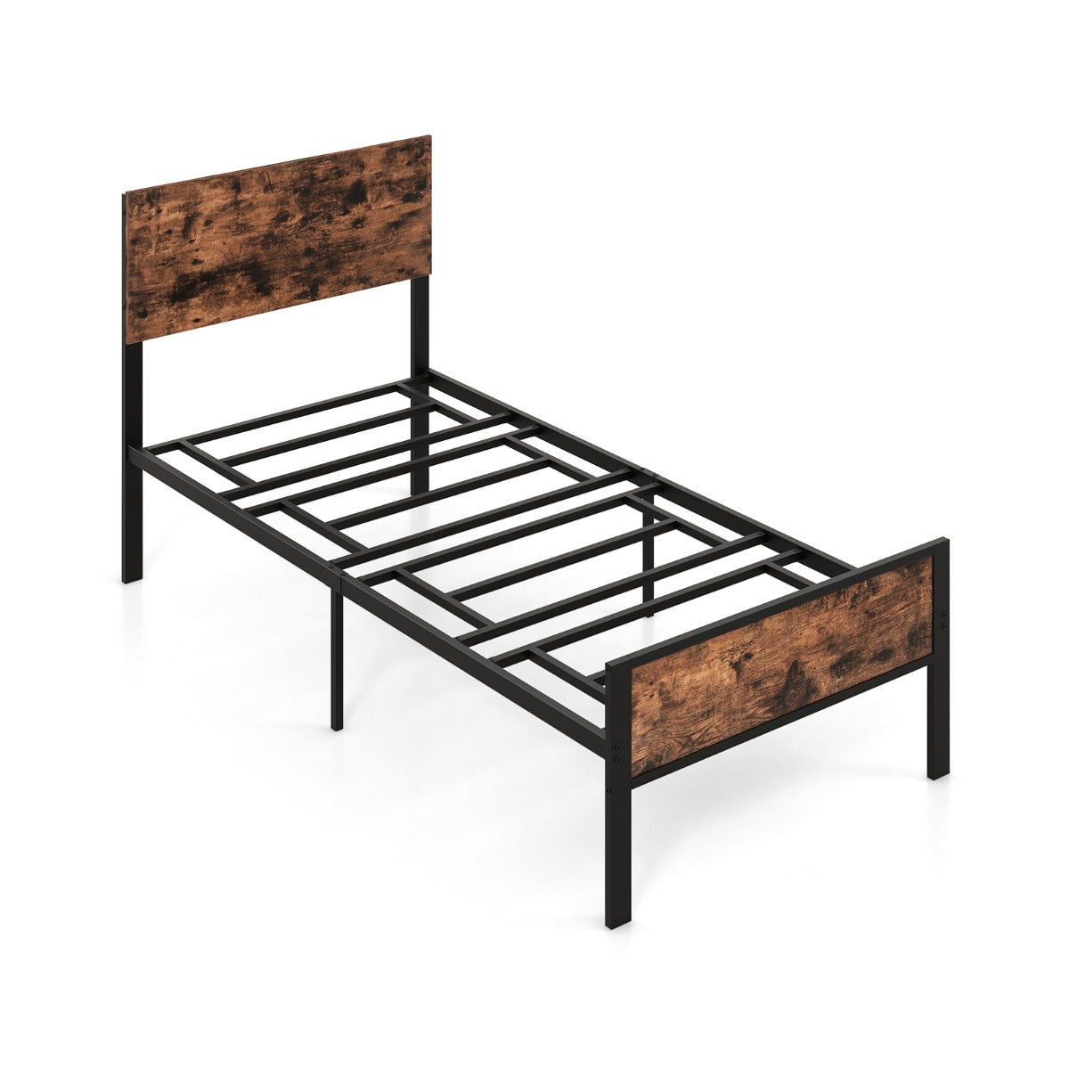 Heavy-duty metal single bed frame supports up to 220 kg for reliable sleeping comfort