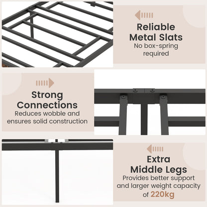 Crossbars reinforce the single bed frame and create a stable foundation for mattresses