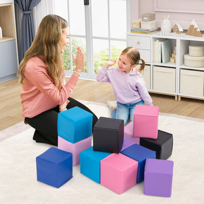 12-Piece Colorful Foam Blocks for Creative Toddler Play, 0.14m Each