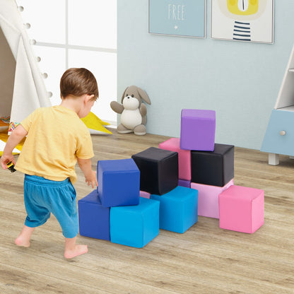 12-Piece Colorful Foam Blocks for Creative Toddler Play, 0.14m Each