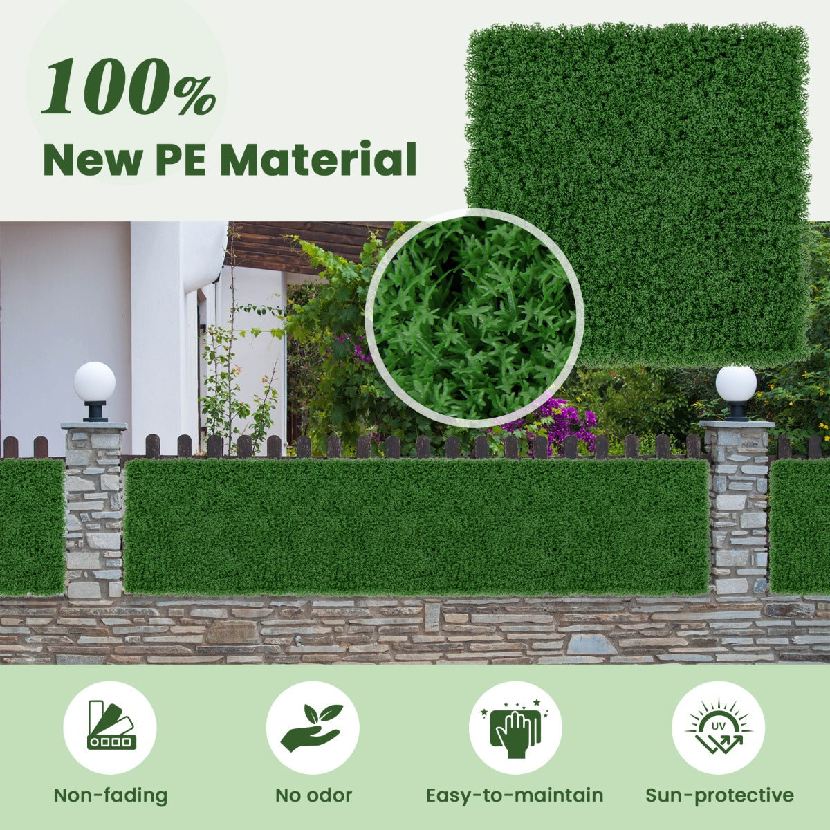 12-Piece 3m² Artificial Moss Wall Panels for Indoor & Outdoor Decoration