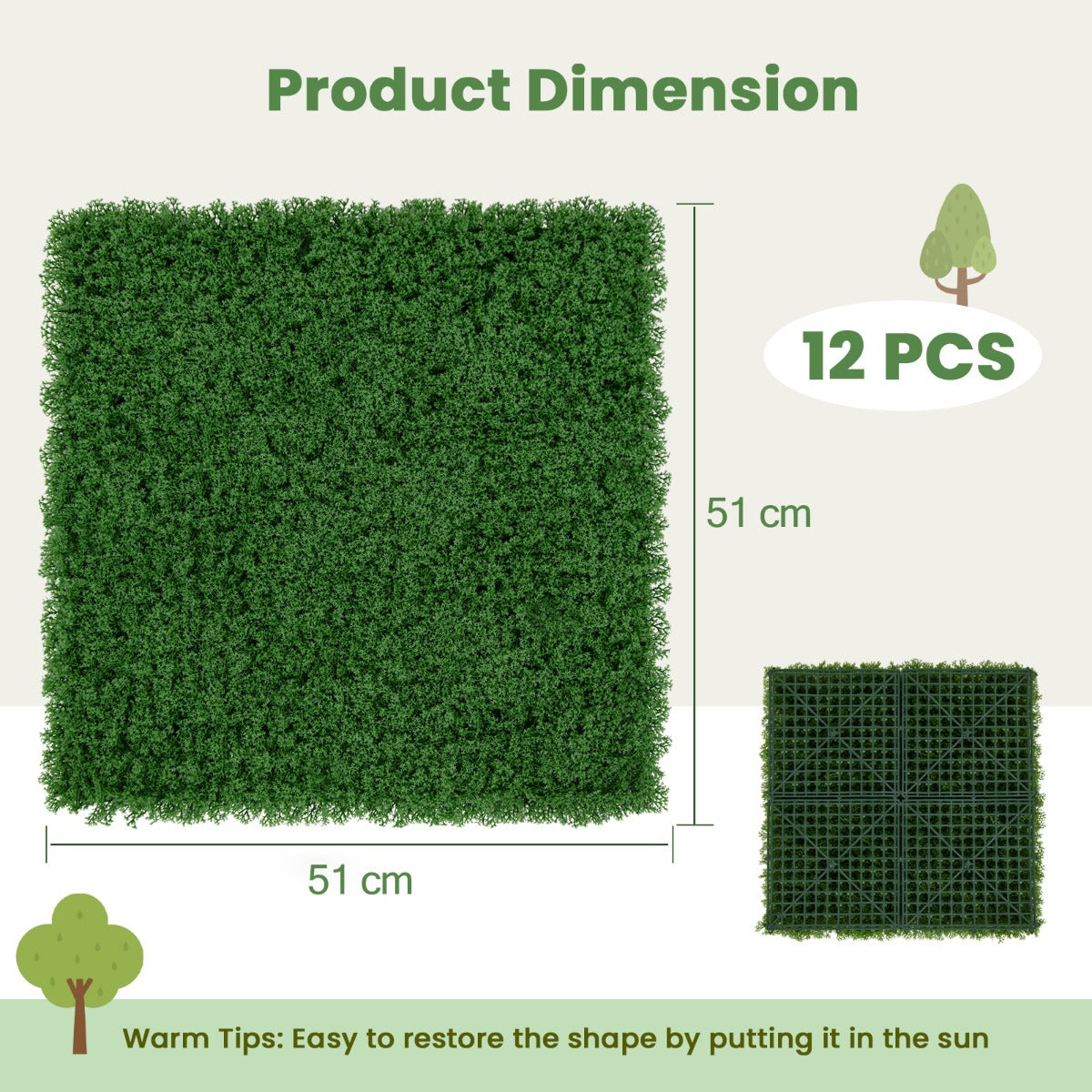 12-Piece 3m² Artificial Moss Wall Panels for Indoor & Outdoor Decoration