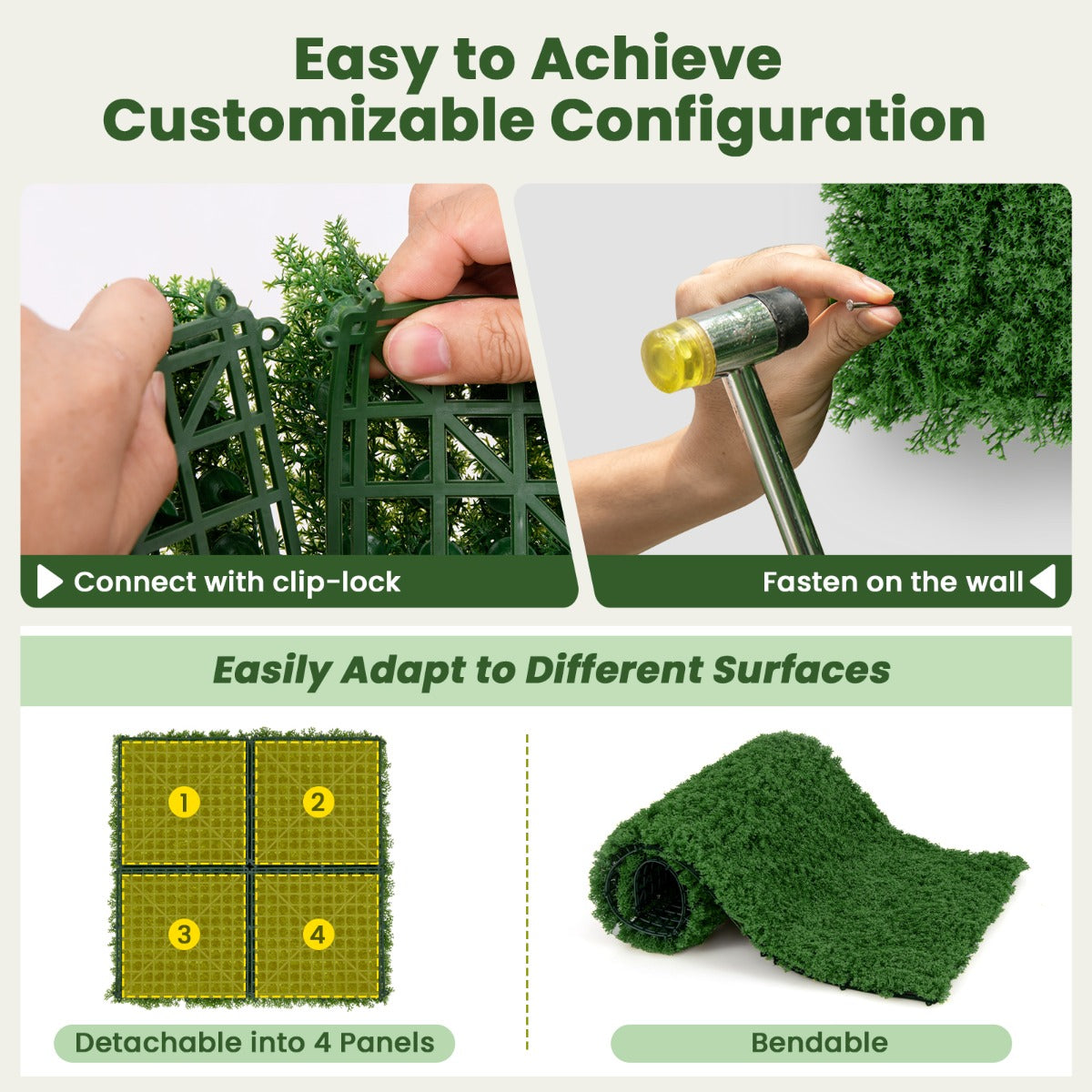 12-Piece 3m² Artificial Moss Wall Panels for Indoor & Outdoor Decoration