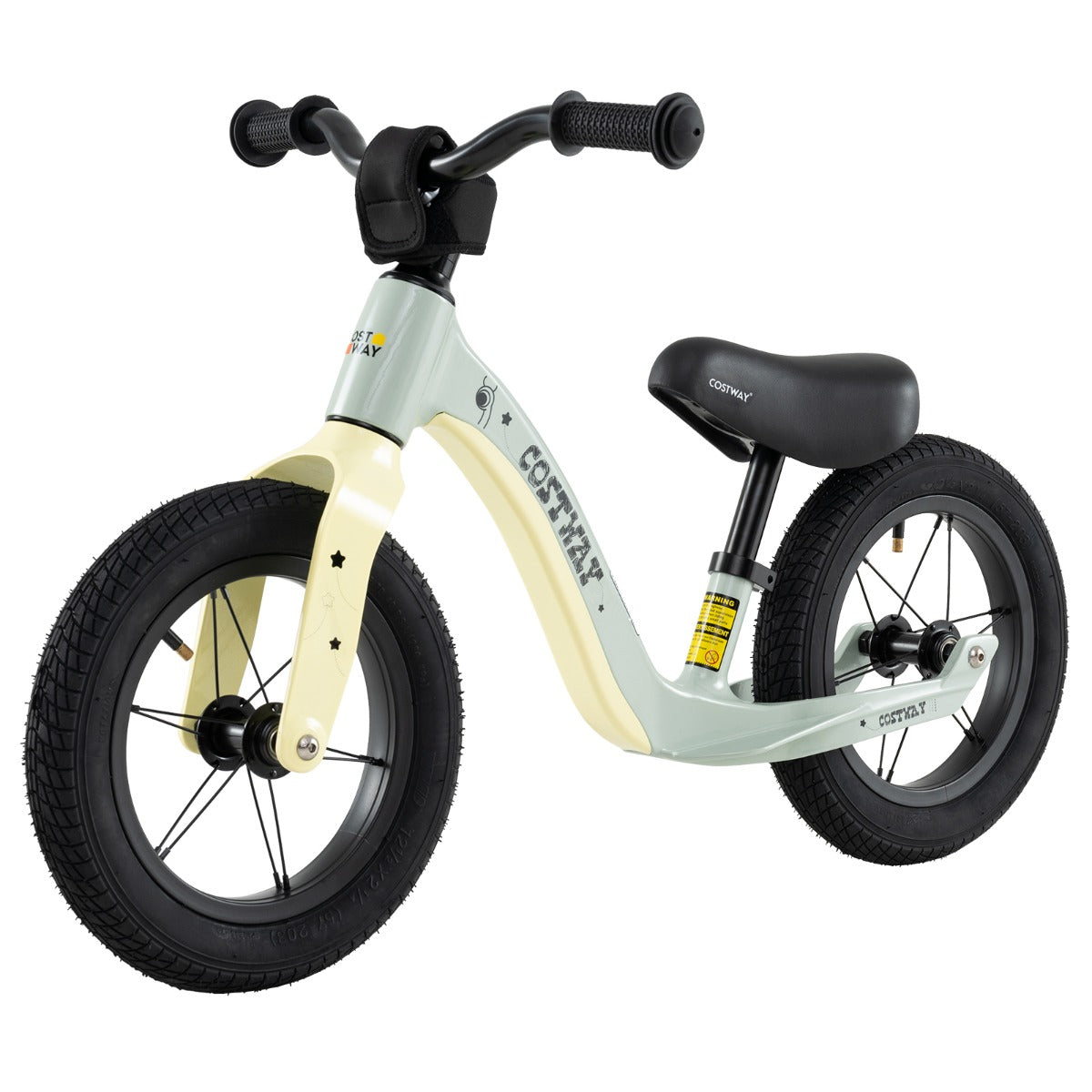 12-Inch Balance Bike with Adjustable Seat and 360° Rotatable Handlebar-Green