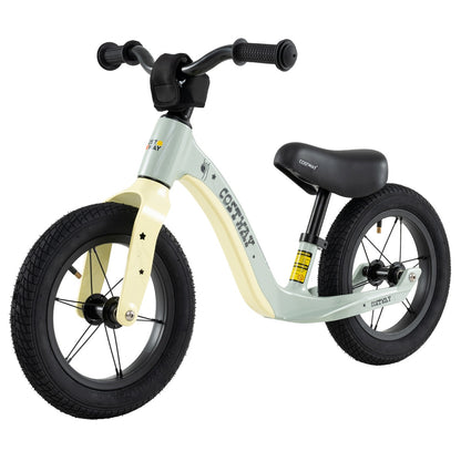 12-Inch Balance Bike with Adjustable Seat and 360° Rotatable Handlebar-Green