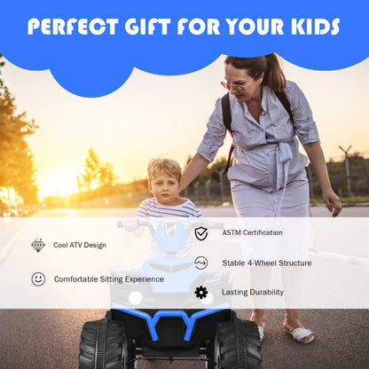 Comfortable kids ride-on quad with wide seat and durable wheels supporting up to 35 kilograms
