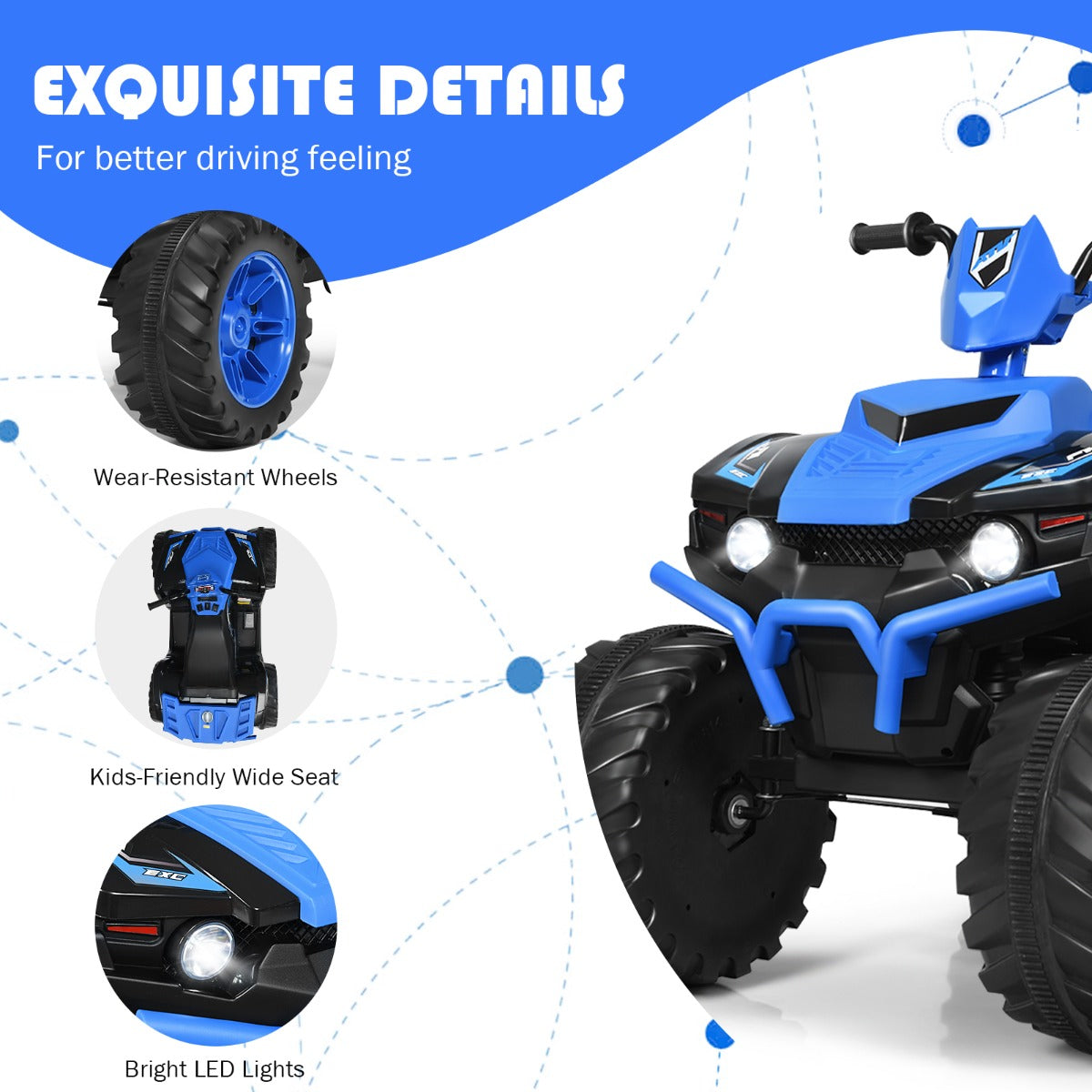 ASTM-certified electric ride-on ATV designed for children aged 3 to 7 years with reliable construction