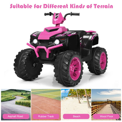 Kids ATV featuring built-in music, stories, horn, simulated acceleration sounds, USB, and Bluetooth