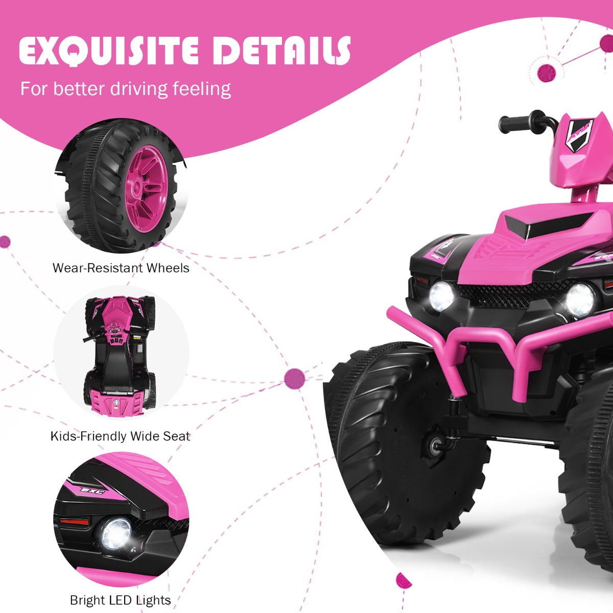 ASTM-certified electric ride-on ATV designed for children aged 3 to 7 years with reliable construction
