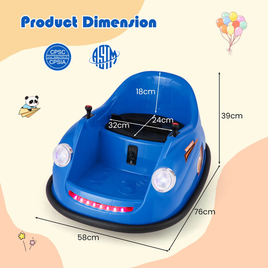 12V Electric Kids Bumper Car with Remote & 360° Spin, Ages 2-5, Navy