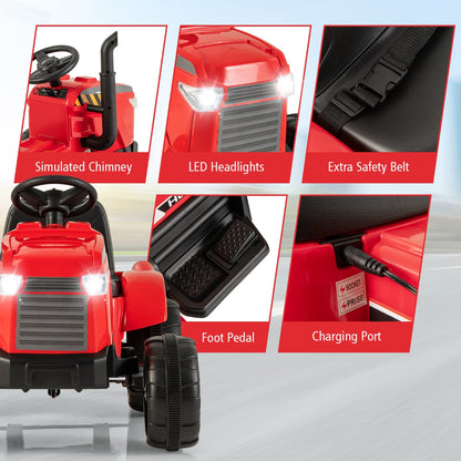 Electric ride-on tractor designed for children aged 3 to 8 years with smooth driving on various roads