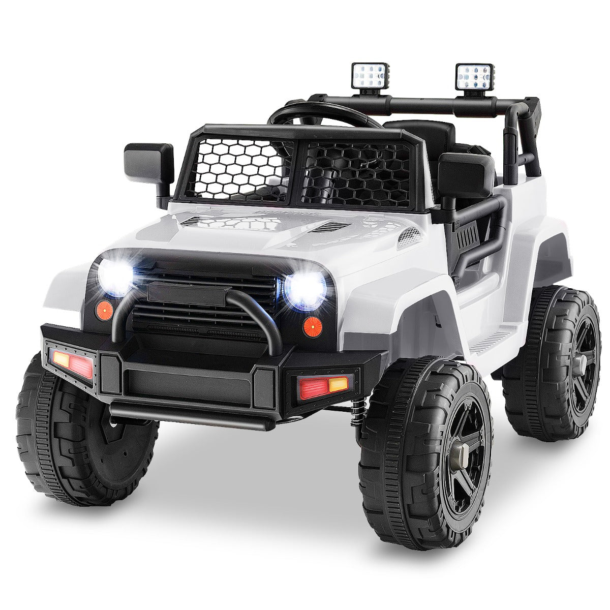 Durable anti-slip wheels with spring suspension provide smooth driving on different flat road surfaces