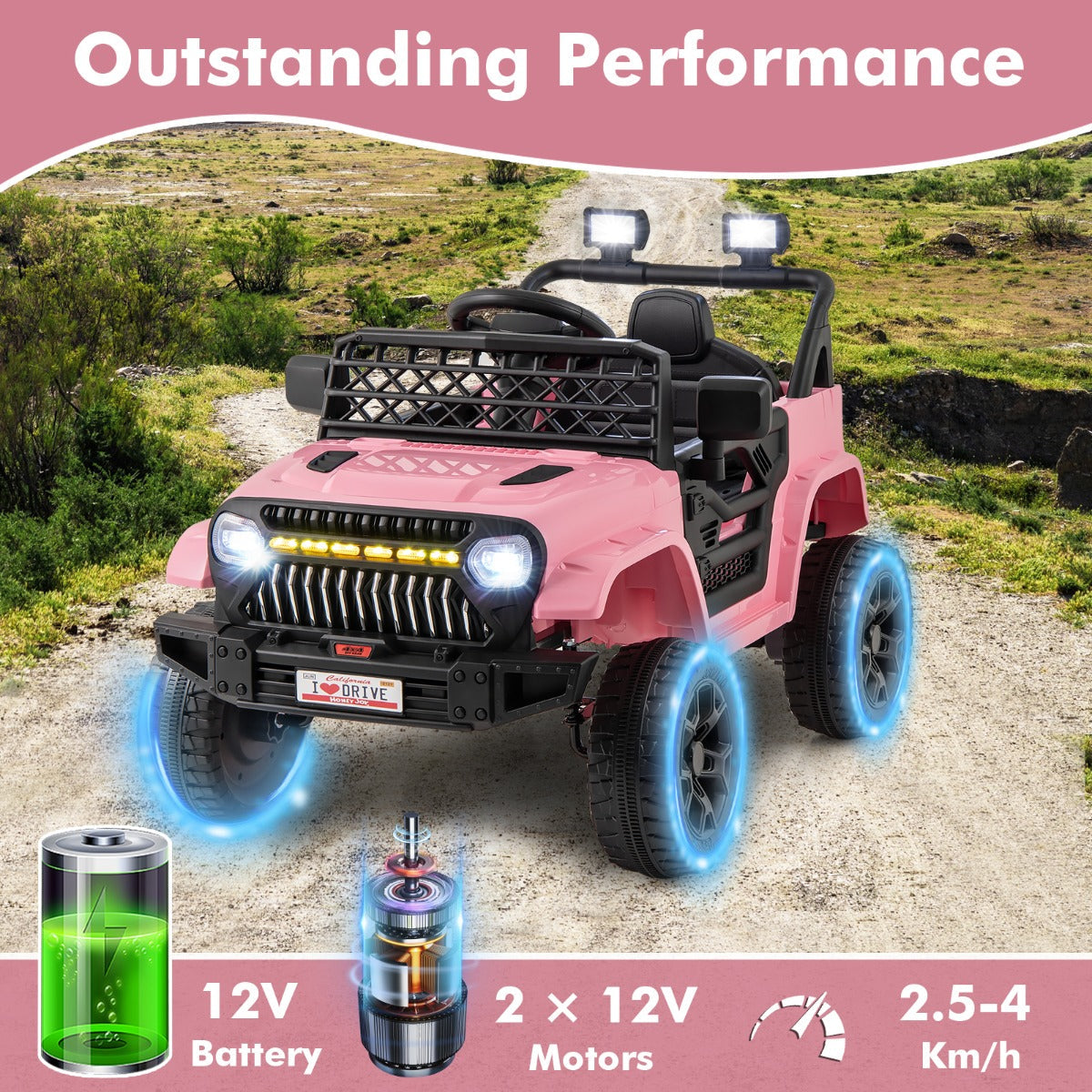 12V electric ride-on truck suitable for children aged 3 and above with a 30 kg weight capacity