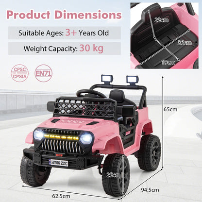 Safe ride-on car with safety belt, lockable doors, soft start and EN71 and CPSIA compliance