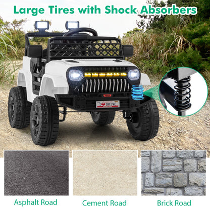 Ride-on truck car with a rechargeable 12V 4.5AH battery and speed range of 2.5 to 4 km/h