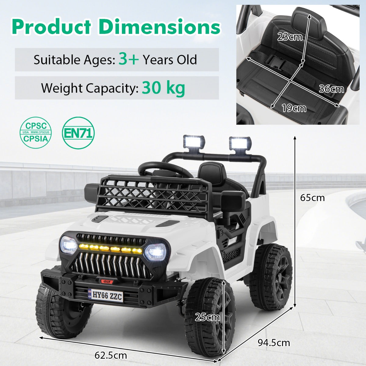Children's electric truck with manual driving and parent remote control for flexible, safer adventures