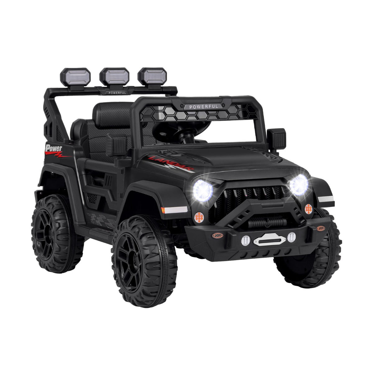 Children's electric jeep with 2.4G remote control, emergency brake, and three remote speed settings