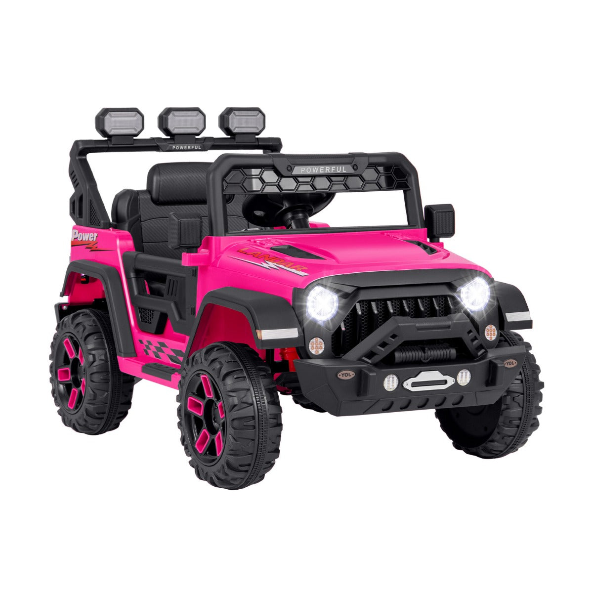 Children's electric jeep with 2.4G remote control, emergency brake, and three remote speed settings