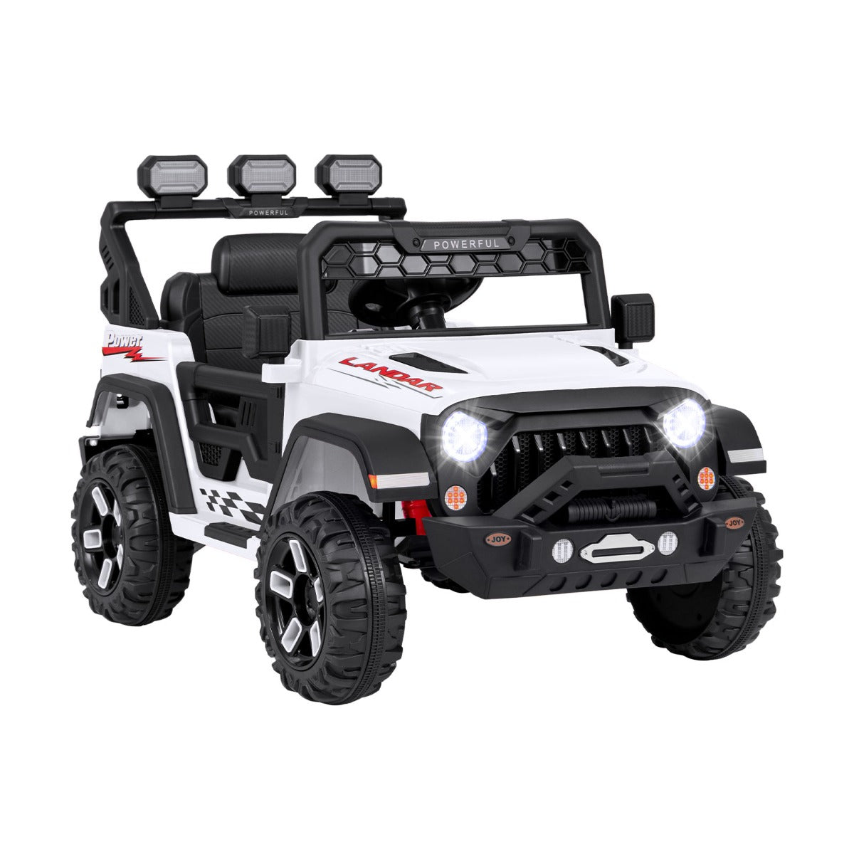 Children's electric jeep with 2.4G remote control, emergency brake, and three remote speed settings