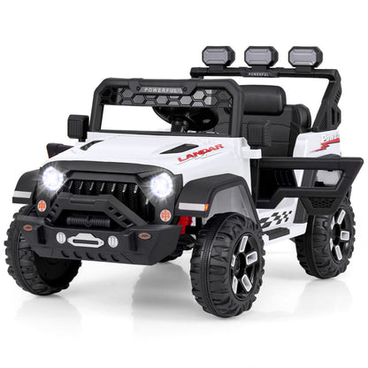 Black, pink, or white electric kids car with anti-slip steering wheel and simple one-button start