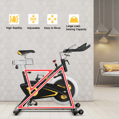 Indoor Magnetic Exercise Bike with Adjustable Resistant and Multi-Position Adjustment