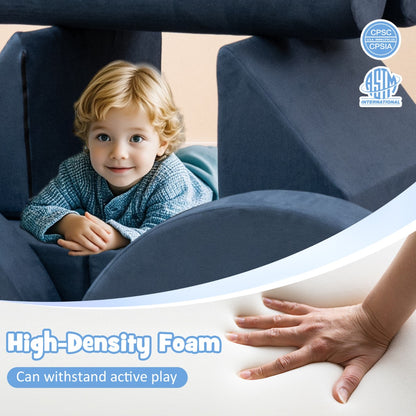13 PCS Modular Kids Play Couch for Nursery Playroom Bedroom Living Room-Blue