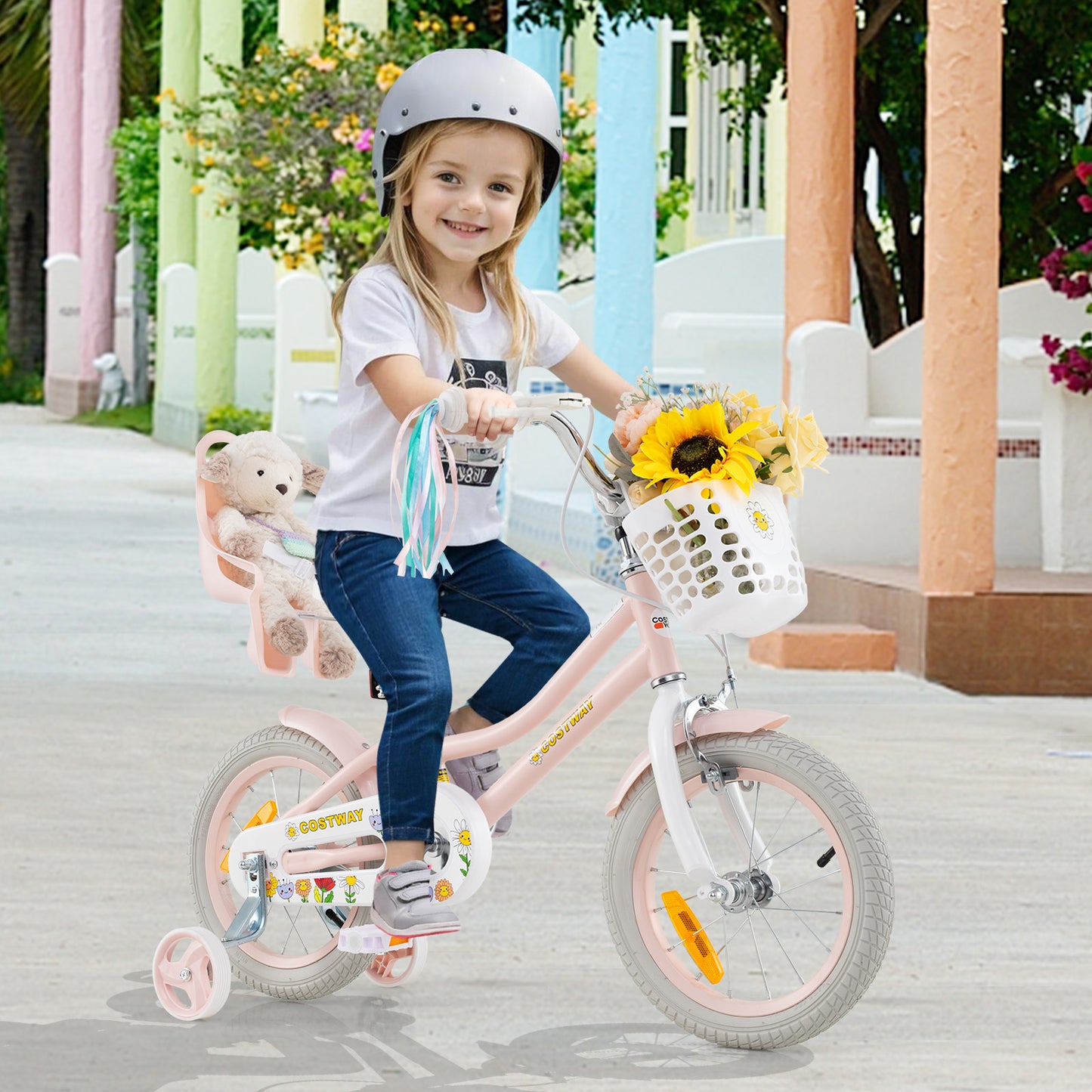 14 Inch Kids Bike for Kids Aged 3-5 Years Old Children Training Bicycle-Pink