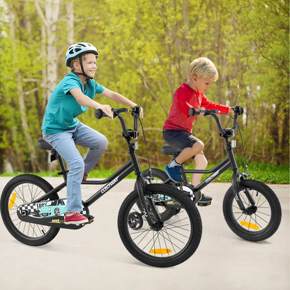 14/16/18 Inch Kids Bike with Removable Training Wheels and Adjustable Seat-Black-14 inches