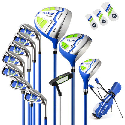 15-Piece Complete Golf Equipment Set for Beginners and Professionals-Blue