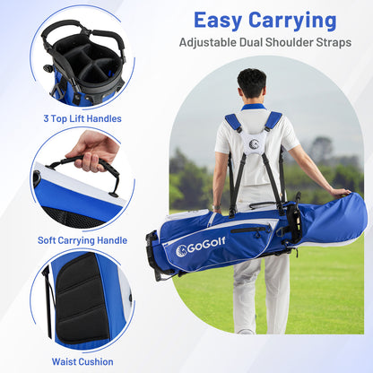 15-Piece Complete Golf Equipment Set for Beginners and Professionals-Blue