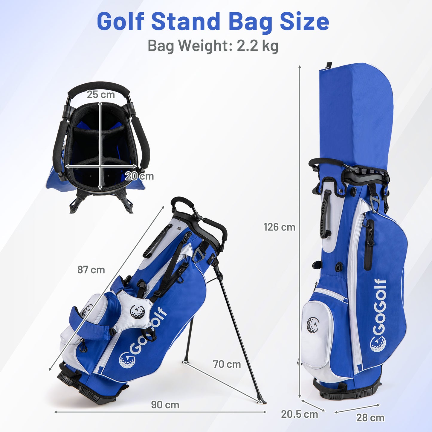 15-Piece Complete Golf Equipment Set for Beginners and Professionals-Blue