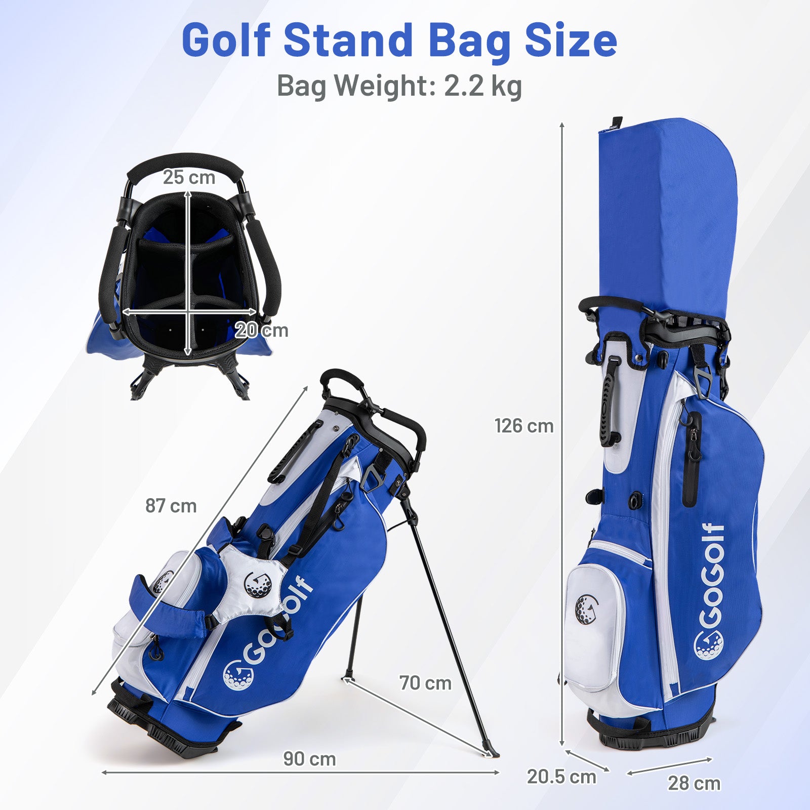 15-Piece Complete Golf Equipment Set for Beginners and Professionals-Blue