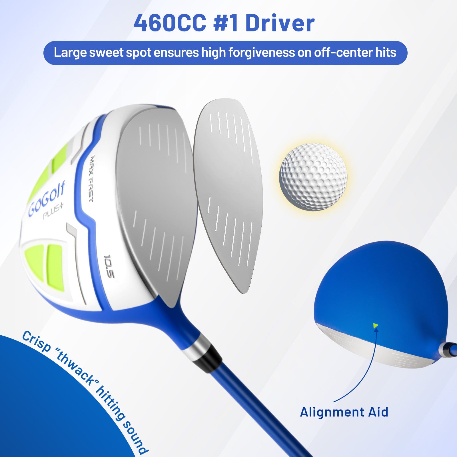 15-Piece Complete Golf Equipment Set for Beginners and Professionals-Blue