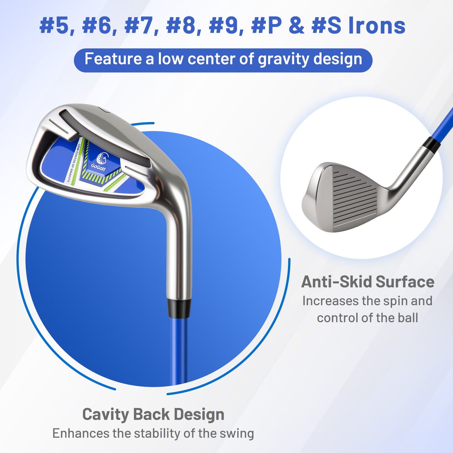 15-Piece Complete Golf Equipment Set for Beginners and Professionals-Blue